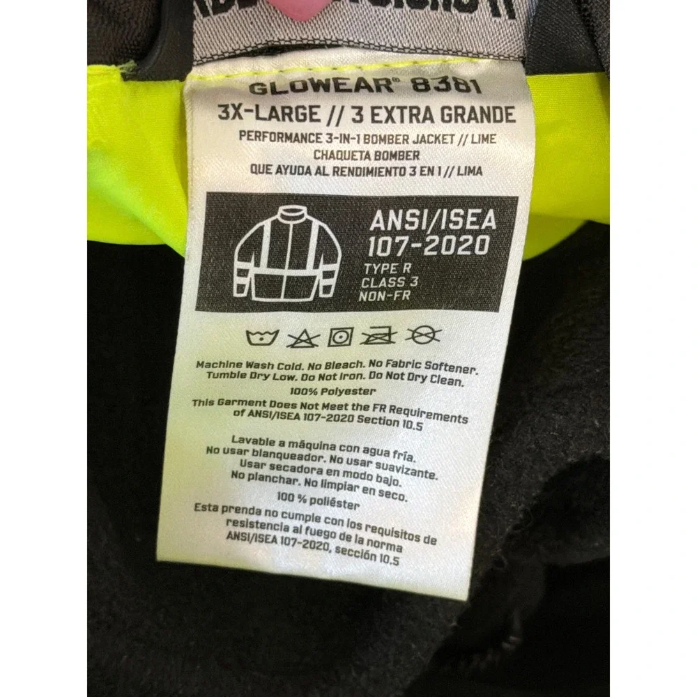 Ergodyne Work Gear High Visibility Neon Yellow‎ Black Safety Jacket Men XL